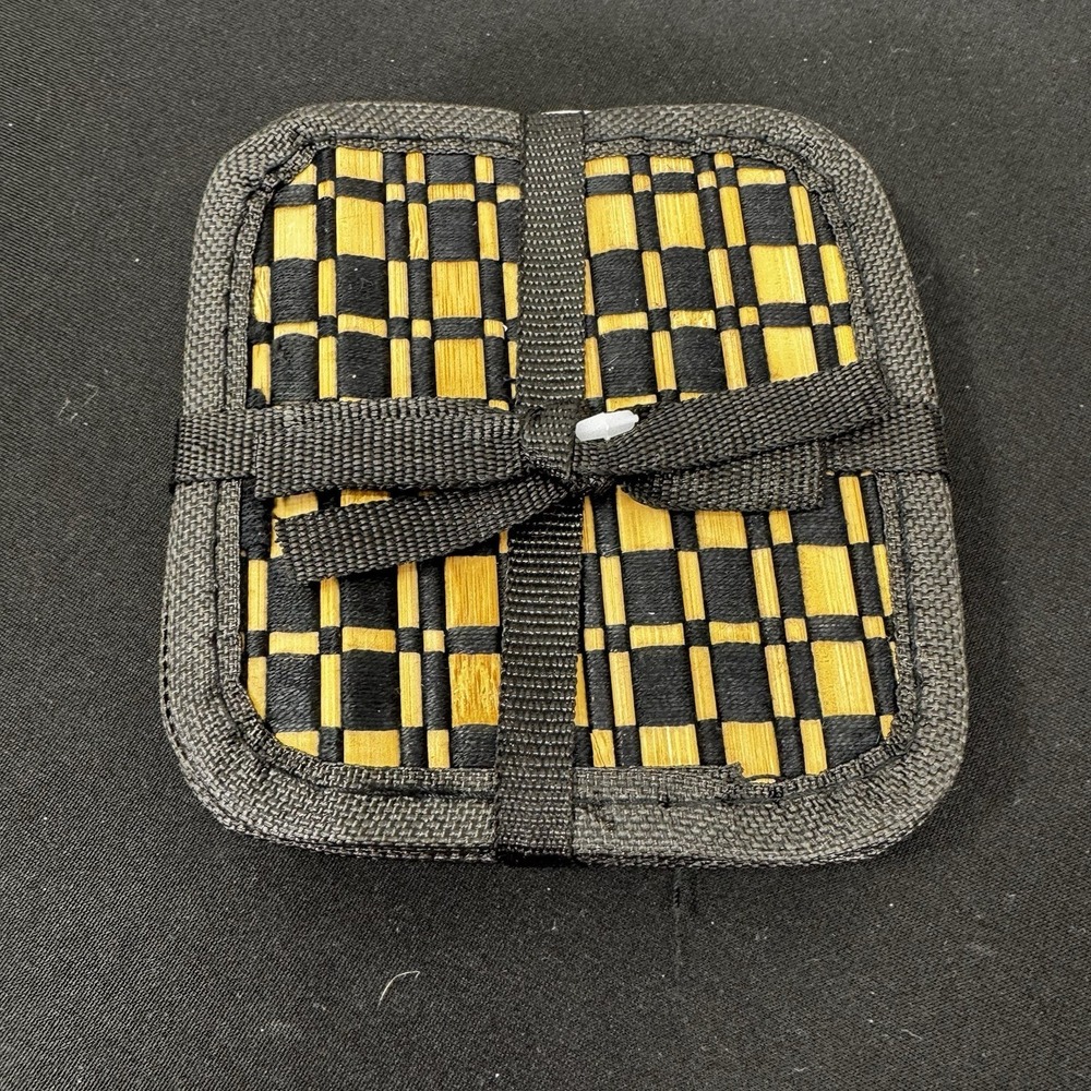 Bamboo & Black 6 Piece‎ Coaster Set  Destination Summer
